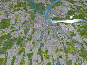 Middletown city Connecticut USA 15km 3D Model