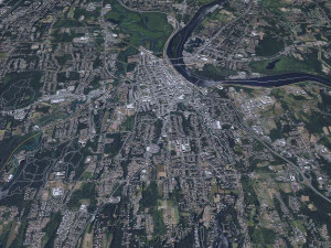 Middletown city Connecticut USA 15km 3D Model