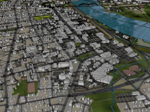Middletown city Connecticut USA 15km 3D Model