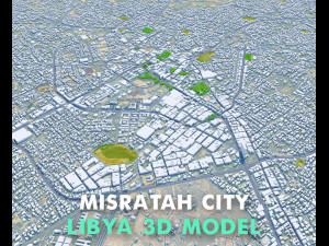 Misratah city Libya 50km 3D-Modell