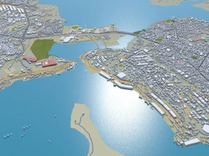 Mombasa city Kenya 30km 3D Model