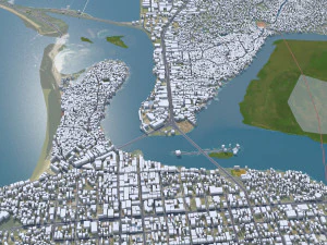 Monrovia city Liberia 20km 3D Model
