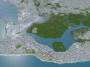 Monrovia city Liberia 20km 3D मॉडल