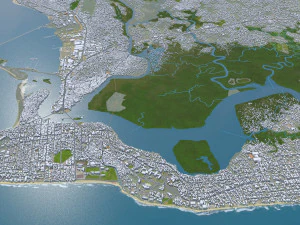 Monrovia city Liberia 20km 3D Model