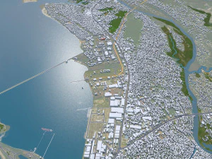 Monrovia city Liberia 20km 3D Model