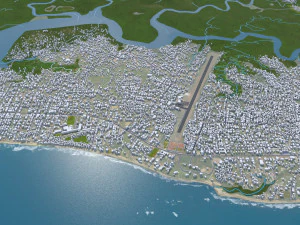 Monrovia city Liberia 20km 3D Model