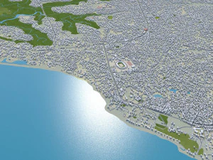 Monrovia city Liberia 20km 3D Model