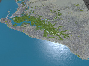 Monrovia city Liberia 20km 3D मॉडल