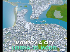 Monrovia city Liberia 20km 3D Model