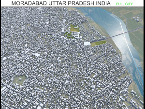 Moradabad city Uttar Pradesh India 15km 3D Model