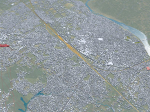 Moradabad city Uttar Pradesh India 15km 3D Model