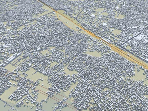 Moradabad city Uttar Pradesh India 15km 3D Model