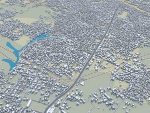 Moradabad city Uttar Pradesh India 15km 3D Model