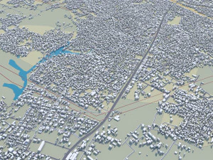 Moradabad city Uttar Pradesh India 15km 3D Model