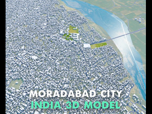 Moradabad city Uttar Pradesh India 15km 3D Model