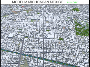 Morelia city Michoacan Mexico 30km 3D Model