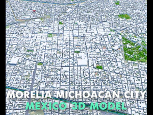 Morelia city Michoacan Mexico 30km 3D Model