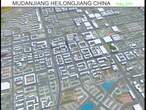 Mudanjiang city Heilongjiang China 25km 3Dモデル
