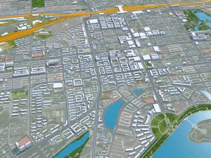 Mudanjiang city Heilongjiang China 25km 3D Model