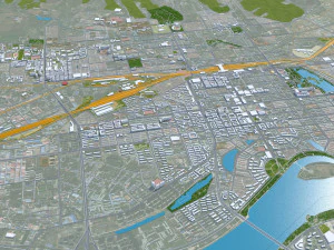 Mudanjiang city Heilongjiang China 25km 3D Model