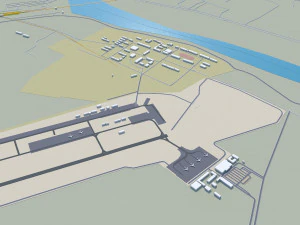 Mudanjiang city Heilongjiang China 25km 3D Model