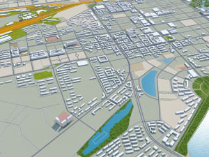 Mudanjiang city Heilongjiang China 25km 3Dモデル