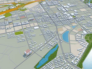 Mudanjiang city Heilongjiang China 25km 3D Model
