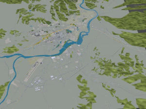 Mudanjiang city Heilongjiang China 25km 3D Model