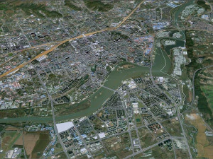 Mudanjiang city Heilongjiang China 25km 3D Model