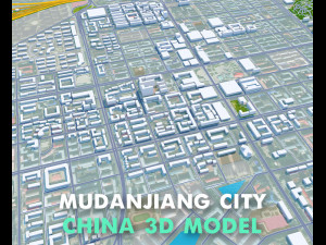 Mudanjiang city Heilongjiang China 25km 3Dモデル