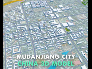 Mudanjiang city Heilongjiang China 25km 3D Model