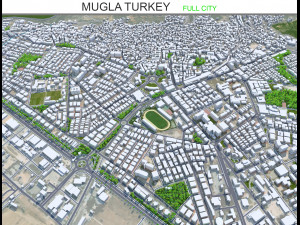 Mugla city Turkey 10km 3D Model