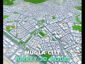 Mugla city Turkey 10km 3D Model