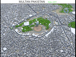 Cidade de Multan Paquist&atilde;o 40 km Modelo 3D