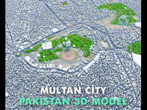 Multan city Pakistan 40km 3D Модель