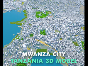 Mwanza city Tanzania 25km 3D Model