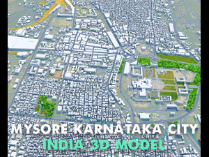 Mysore city Karnataka India 25km Model 3D