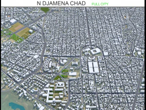 N Djamena citt&agrave; Ciad 30 km Modello 3D