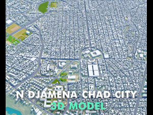 N Djamena city Chad 30km Modèle 3D