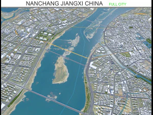 Город Наньчан, Цзянси, Китай 60 км 3D Модель