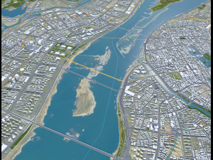 Nanchang city Jiangxi China 60km 3Dモデル
