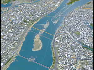 Nanchang city Jiangxi China 60km 3D Model