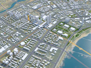 Nanchang city Jiangxi China 60km 3D Model