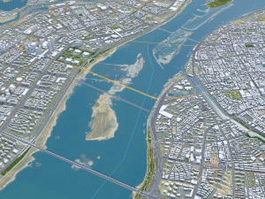 Nanchang city Jiangxi China 60km 3D Model