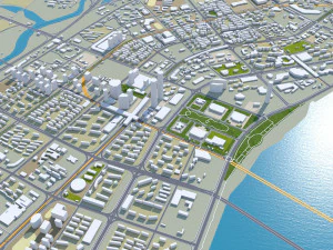 Nanchang city Jiangxi China 60km 3D Model