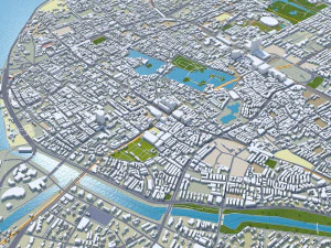 Nanchang city Jiangxi China 60km 3D Model