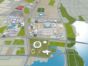 Nanchang city Jiangxi China 60km 3D Model