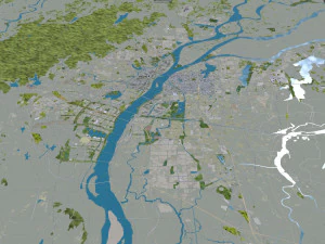 Nanchang city Jiangxi China 60km 3D Model