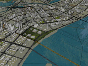 Nanchang city Jiangxi China 60km 3D Model