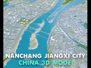 Nanchang city Jiangxi China 60km 3D Model